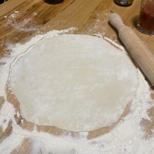 roll out pizza dough