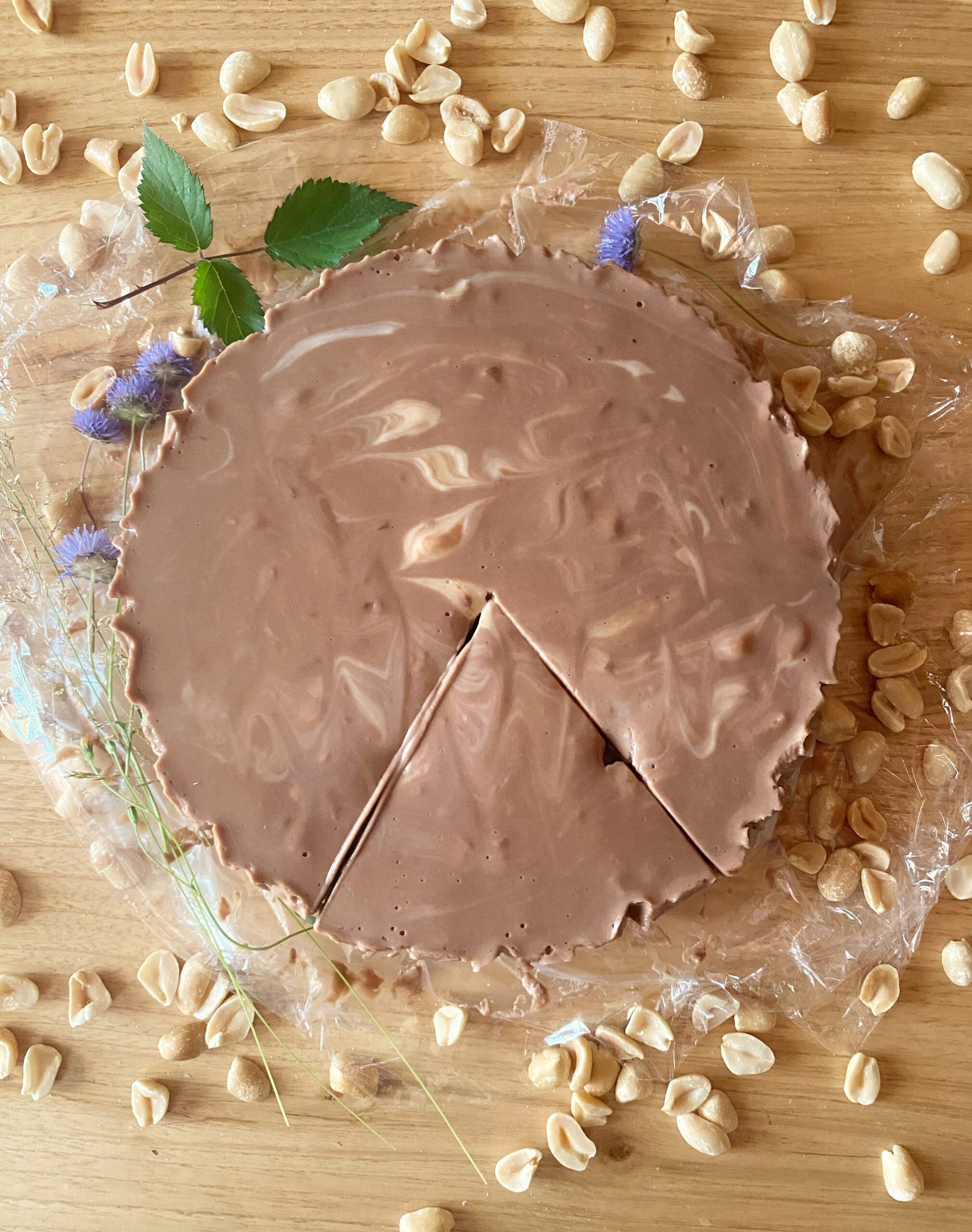 Cream Cheese Chocolate Peanut no-bake cake