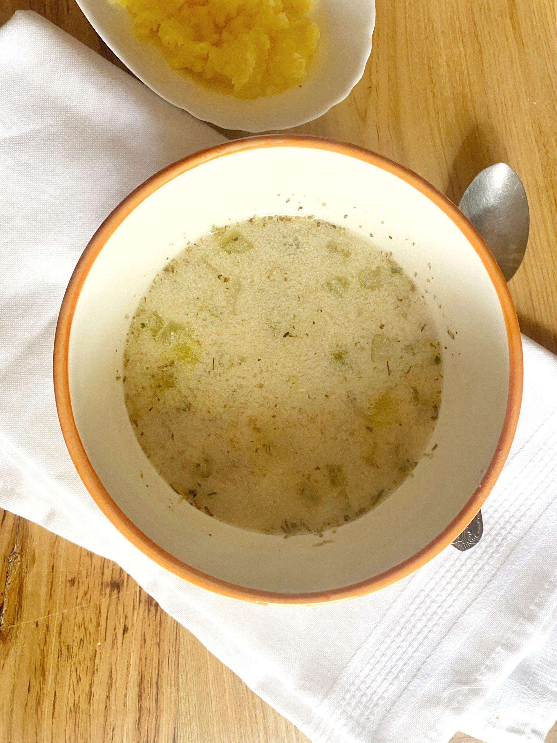 Vegane Rahmsuppe mit Türken Sterz (Vegan Cream Soup with Polenta)