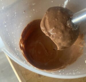 cocoa cream in a blending cup