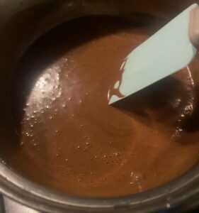 chocolate cream in a saucepan