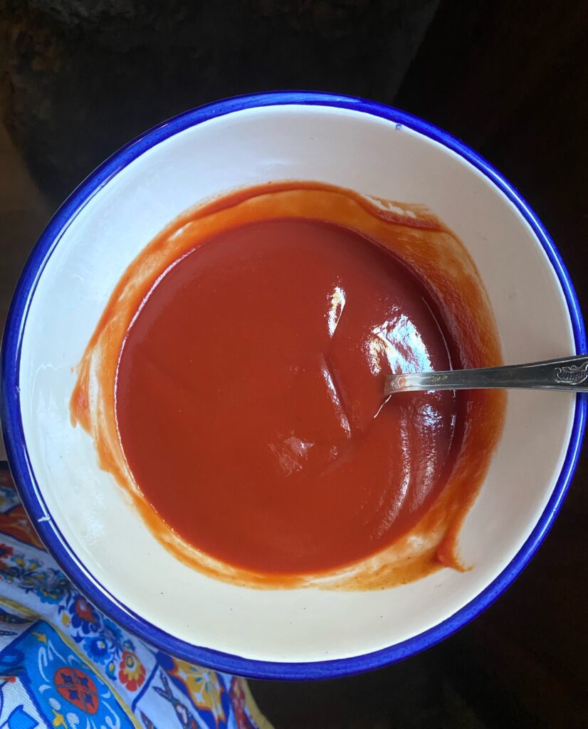 homemade ketchup in a bowl