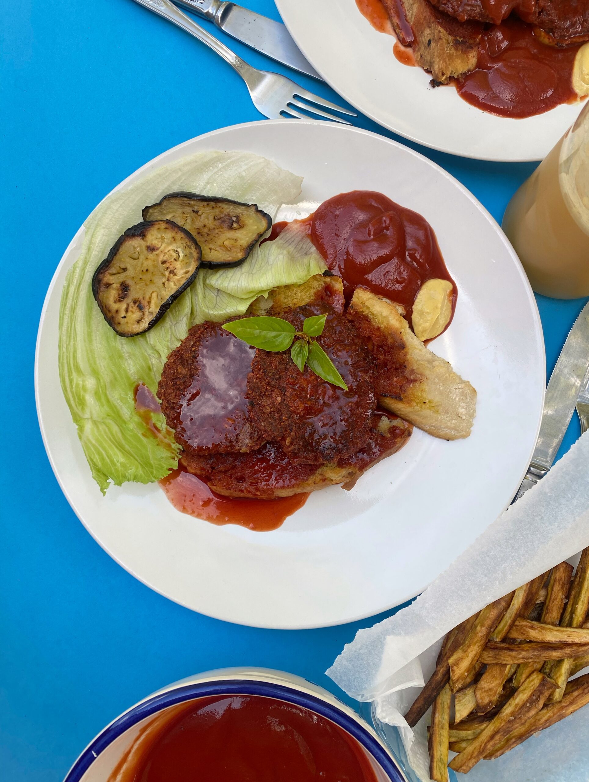 Bloody Yurt Beetroot Burgers with Sweet Potato Fries