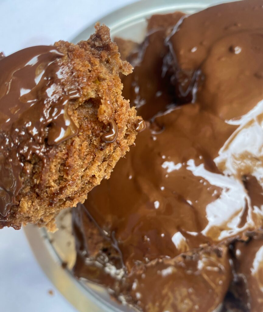 vegan greek chocolate cake on silver plate