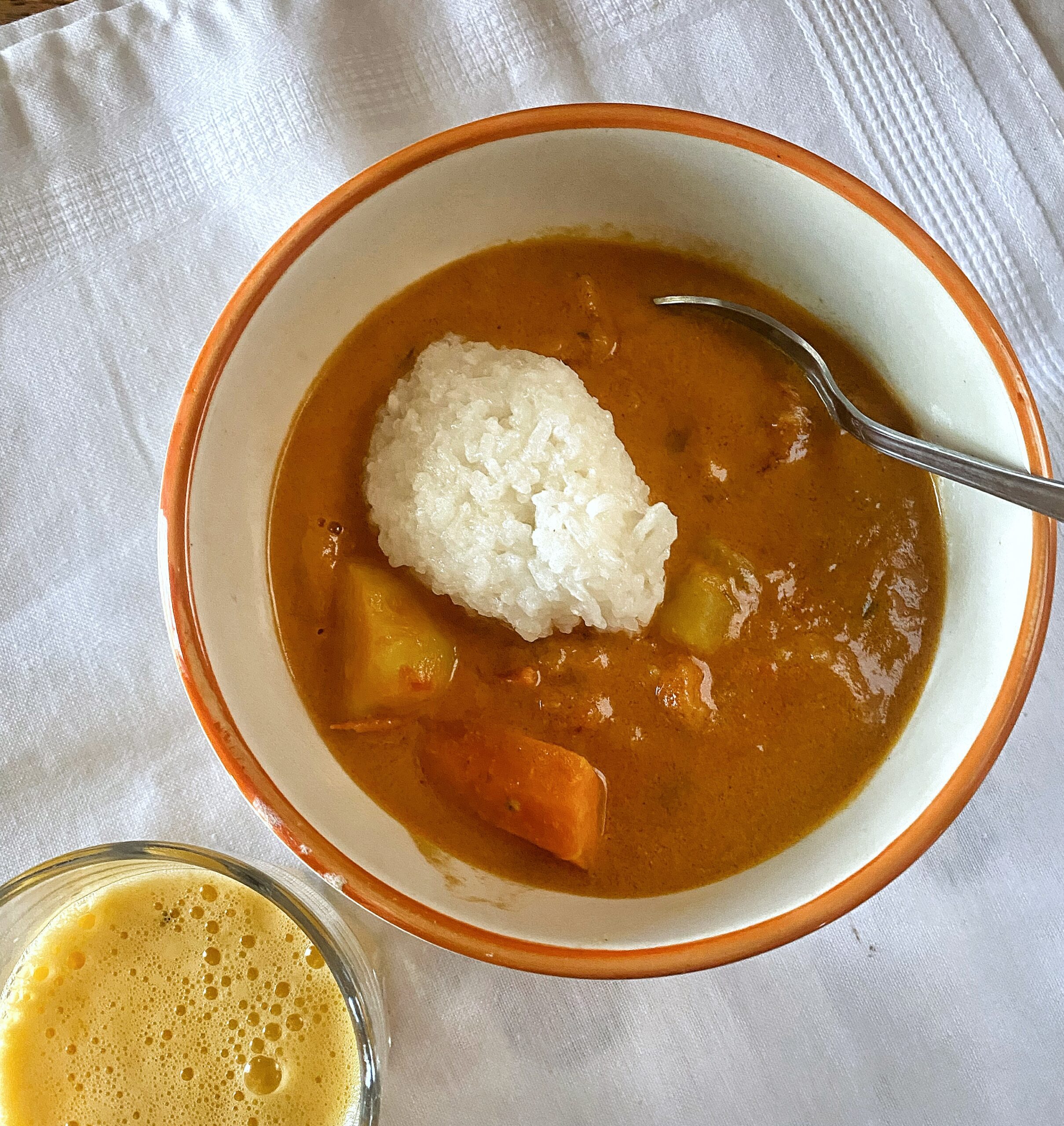 Vegetable Mafé (West African Peanut Soup) with Rice Balls