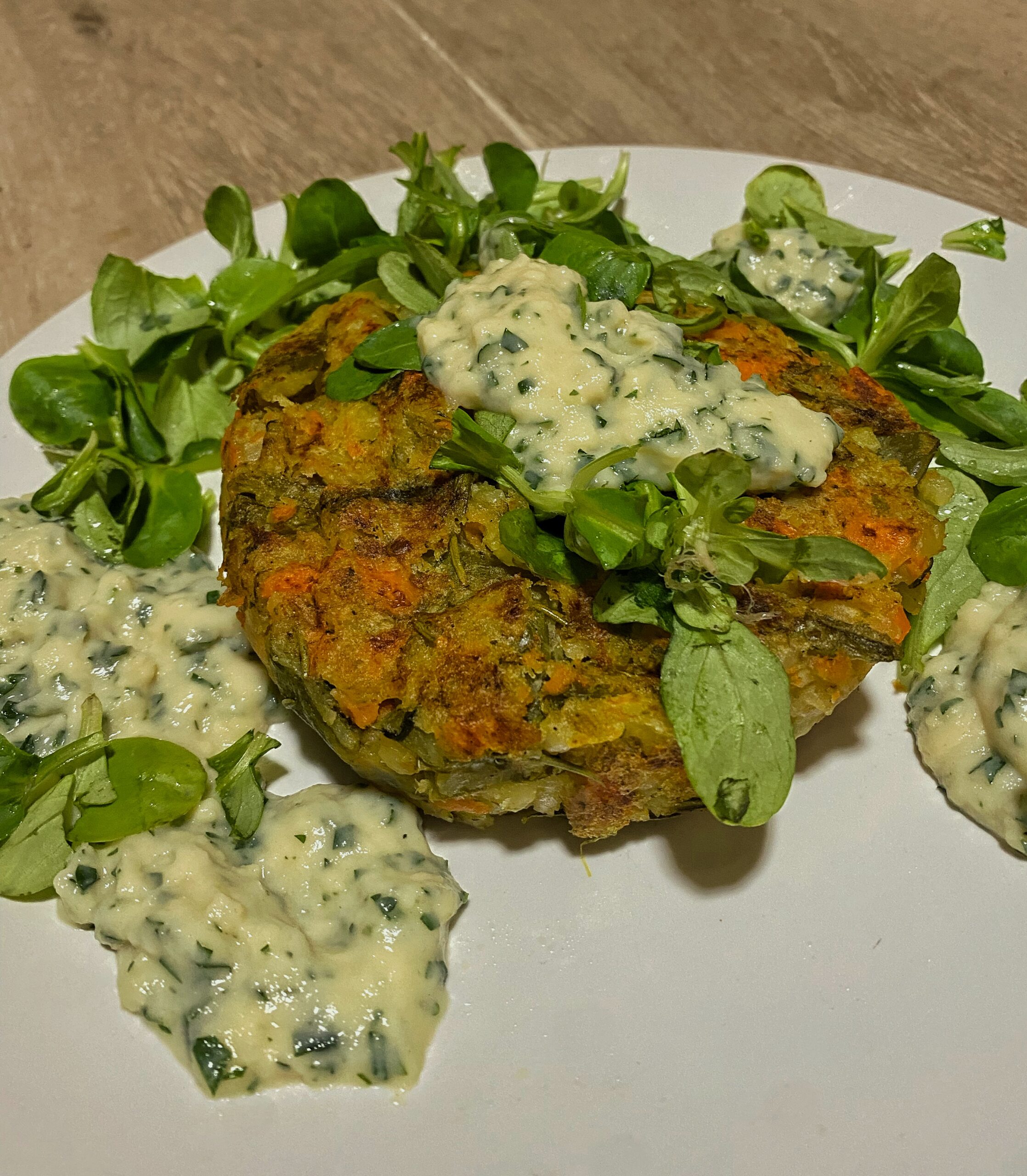 Bubble and Squeak with vegan Parsley sauce